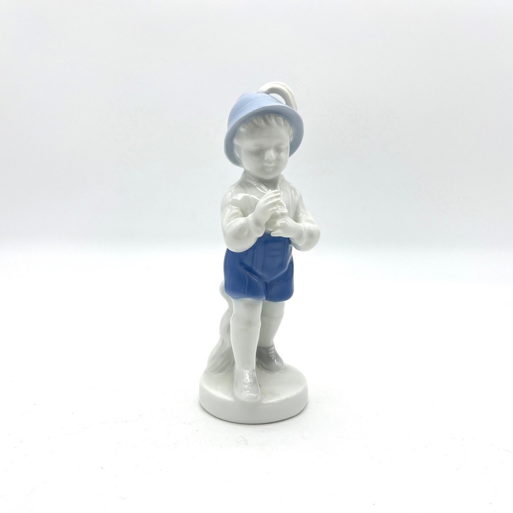 Gerold‎ Porzellan Bavaria West Germany Boy Figurine Blue Hat 5232 Vintage